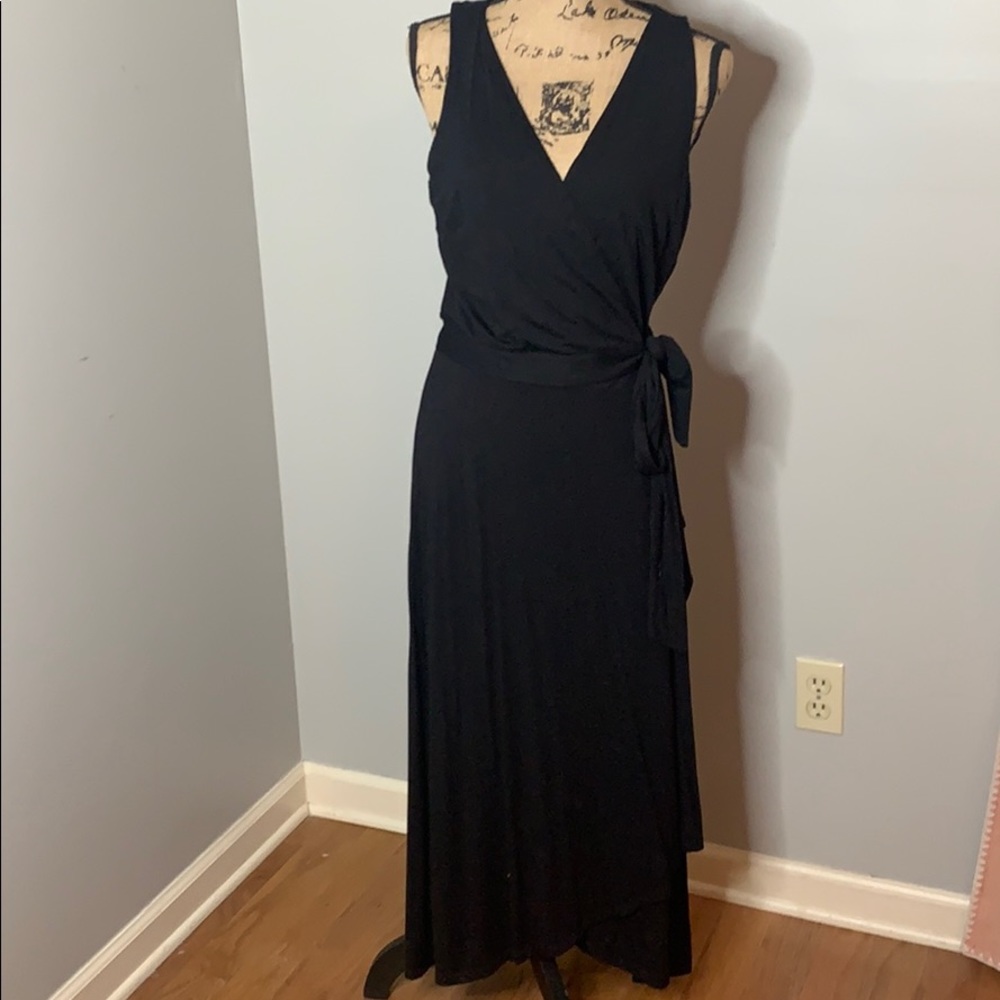 EUC Loft black wrap dress, size medium
